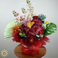 Bình hoa lụa cao cấp Sắc Nguyệt Xuân