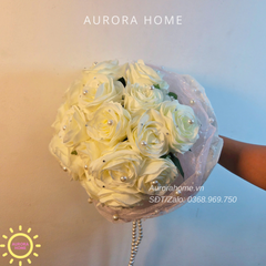 Bó hoa cưới lụa cầm tay Diamond Petals