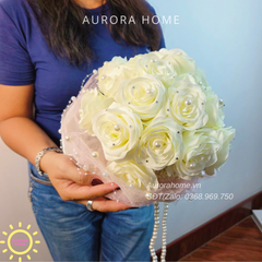 Bó hoa cưới lụa cầm tay Diamond Petals