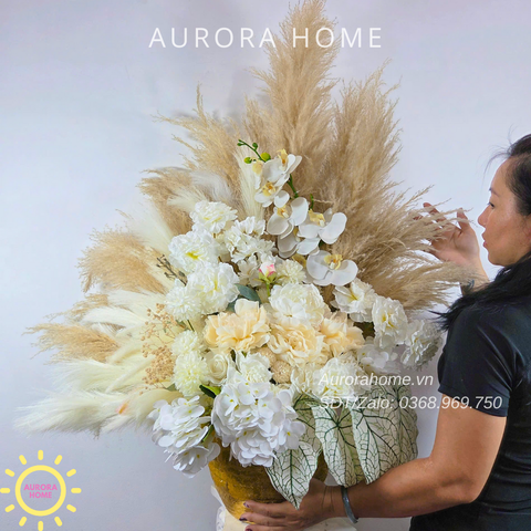 Chậu hoa cỏ lau Golden Breeze Orchid