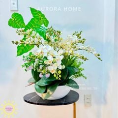 Bình hoa lan hồ điệp lụa cao cấp Kima