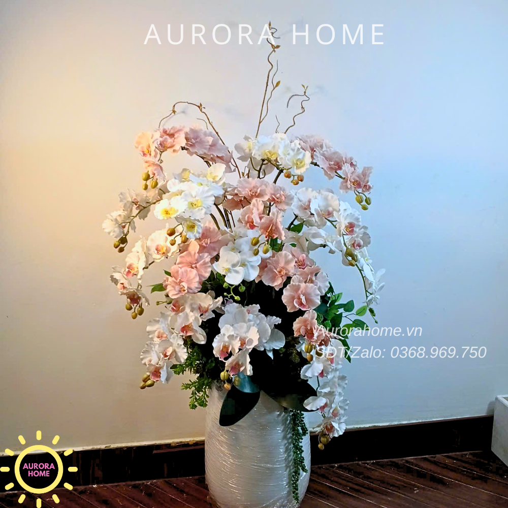 Chậu hoa lan hồ điệp Thiên Hương cắm phối nghệ thuật