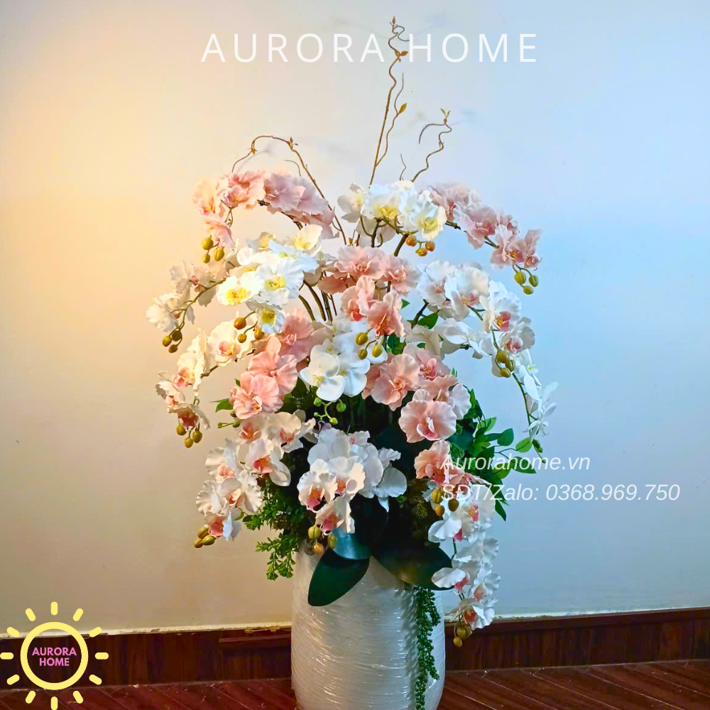 Chậu hoa lan hồ điệp Thiên Hương cắm phối nghệ thuật