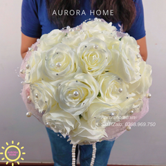 Bó hoa cưới lụa cầm tay Diamond Petals