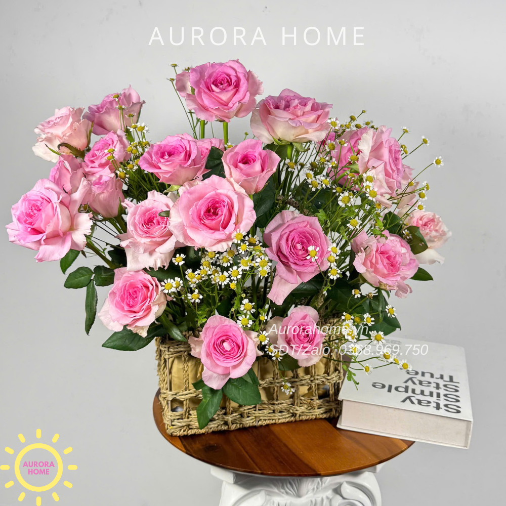 Giỏ hoa tươi Pink Melody – Giai Điệu Ngọt Ngào
