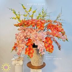 Chậu hoa lan hồ điệp giả cao cấp Rạng Minh Phú Quý