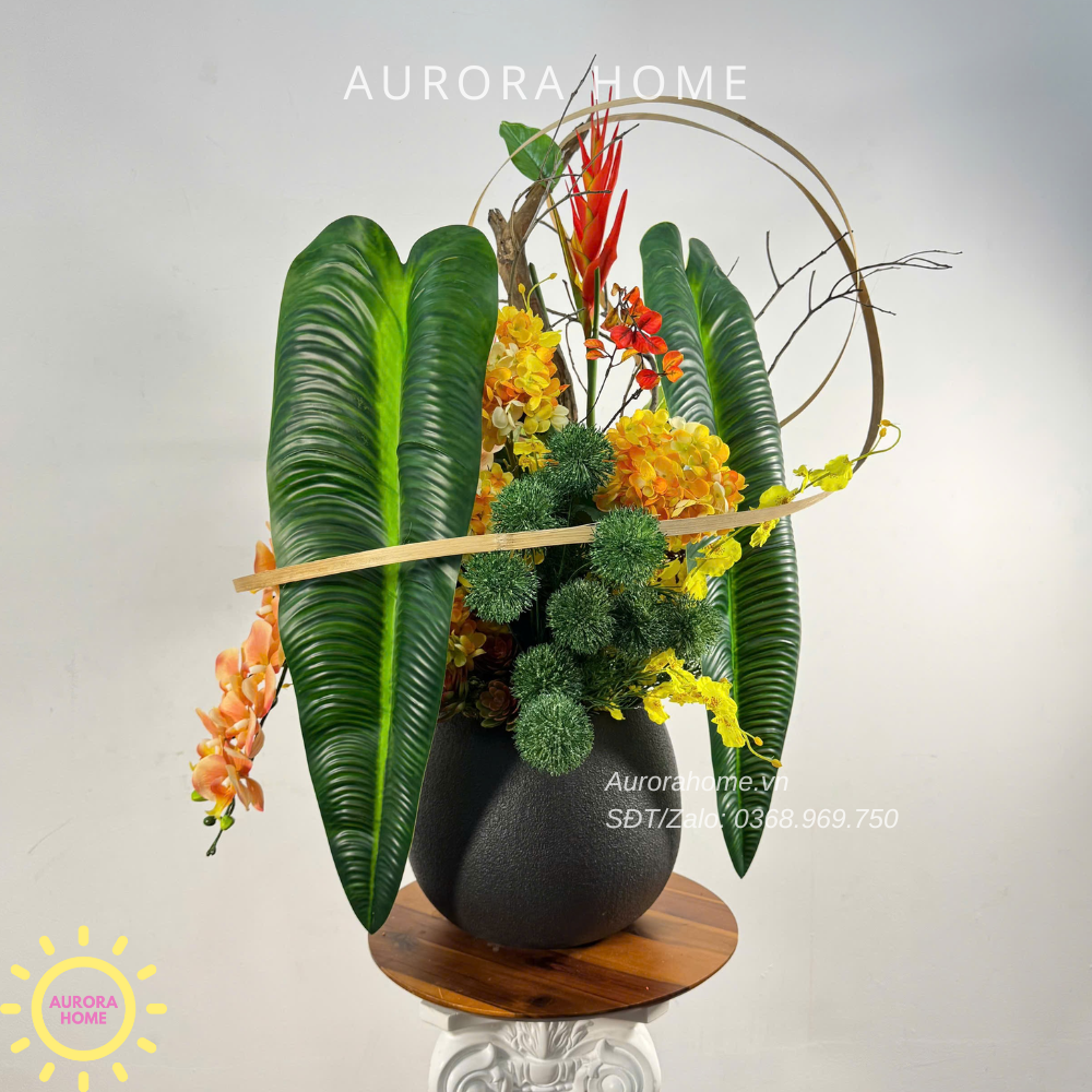 Bình hoa giả lớn trang trí đại sảnh Harmonia Tropica
