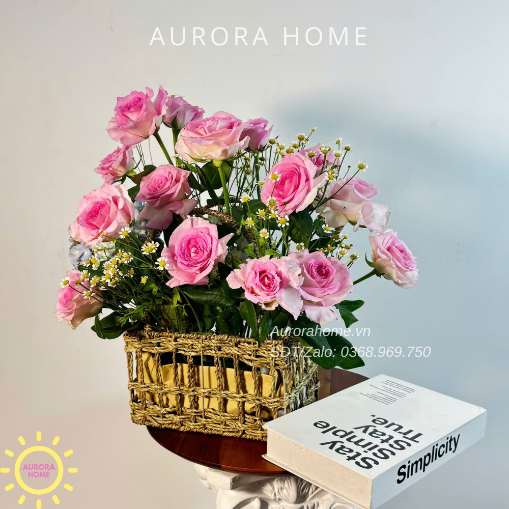Giỏ hoa tươi Pink Whisper – Lời Thì Thầm Ngọt Ngào