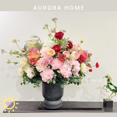 Bình hoa lụa trang trí cao cấp Flora Joy