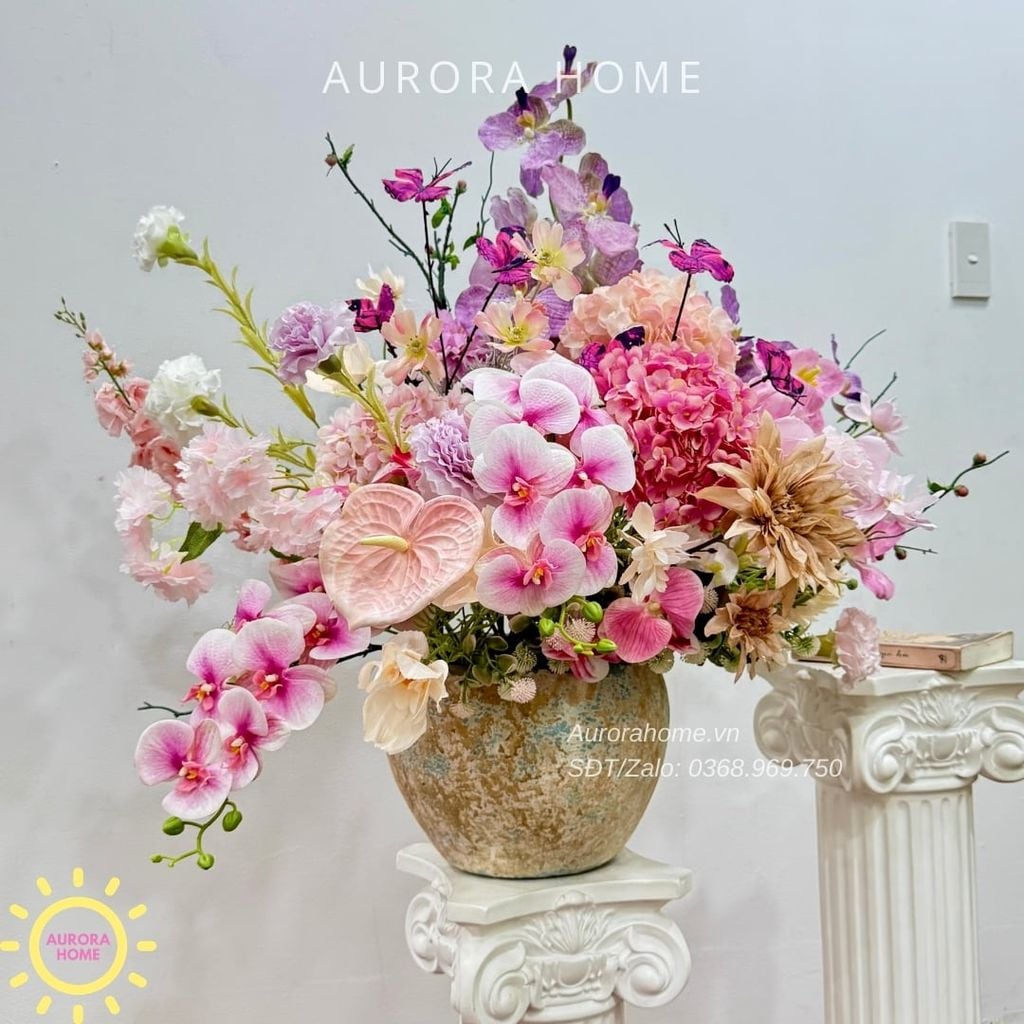 Bình hoa lụa giả cao cấp ELI