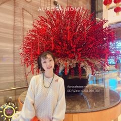 Bình hoa đông đào đại sảnh trang trí Tết (Mẫu 7)