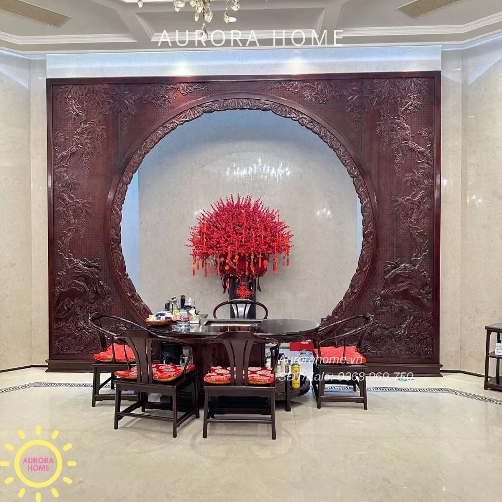 Bình hoa đông đào đại sảnh trang trí Tết (Mẫu 7)