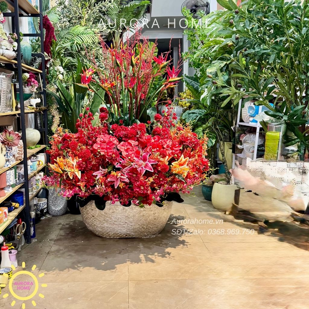 Bình hoa đại sảnh Phúc An Khang trang trí Tết