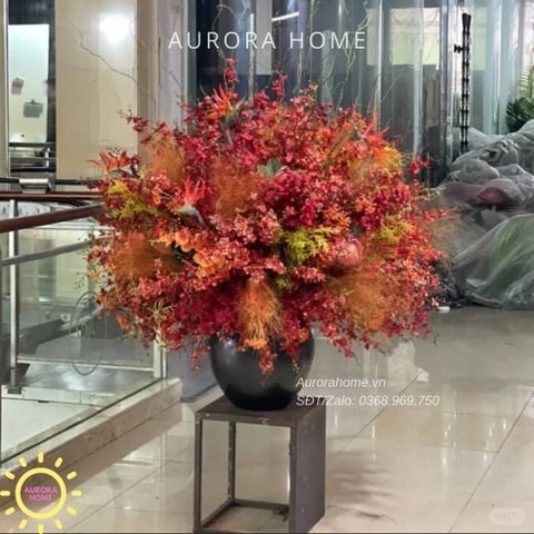 Bình hoa lụa lớn đại sảnh Pearl Blossom