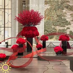 Bộ bình hoa đào đông đại sảnh trang trí Tết (Mẫu 4)