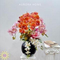 Bình hoa lan hồ điệp lụa cao cấp Mira Tina