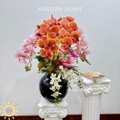 Bình hoa lan hồ điệp lụa cao cấp Mira Tina