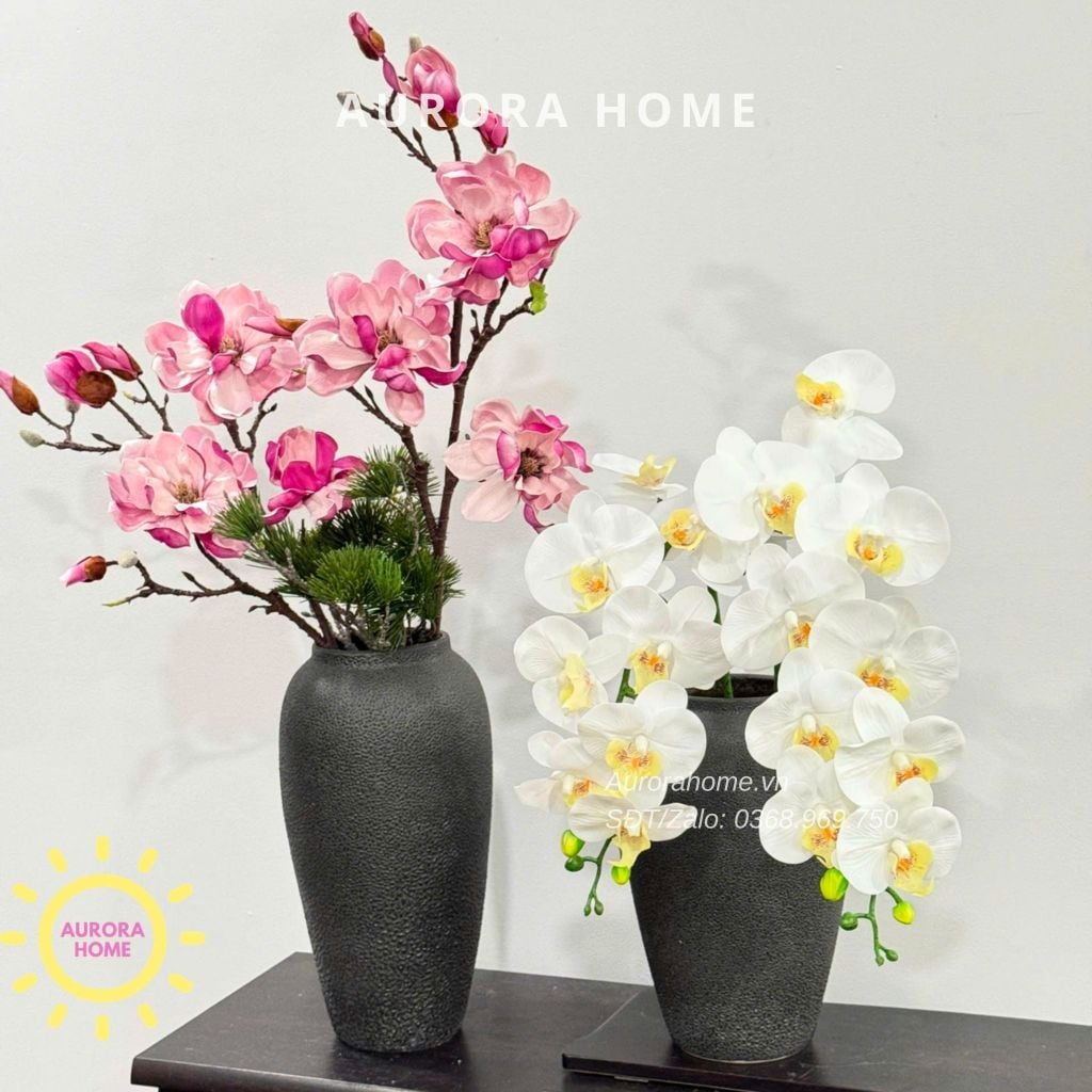 Bình hoa lụa cao cấp phong cách cổ điển Tịnh Tâm