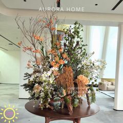 Set bình hoa giả lớn trang trí đại sảnh Winter in Heart