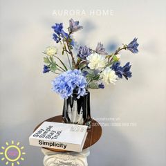 Bình hoa lụa để bàn Blue via Vlu