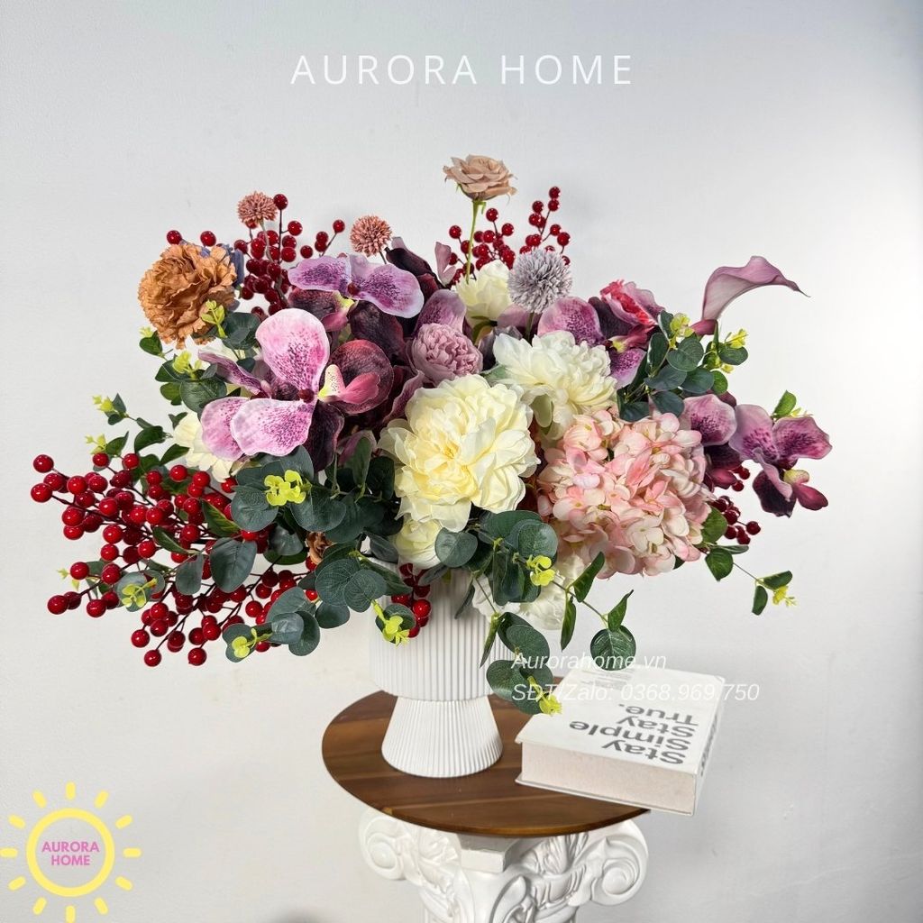 Bình hoa lụa để bàn Homenio Homenio