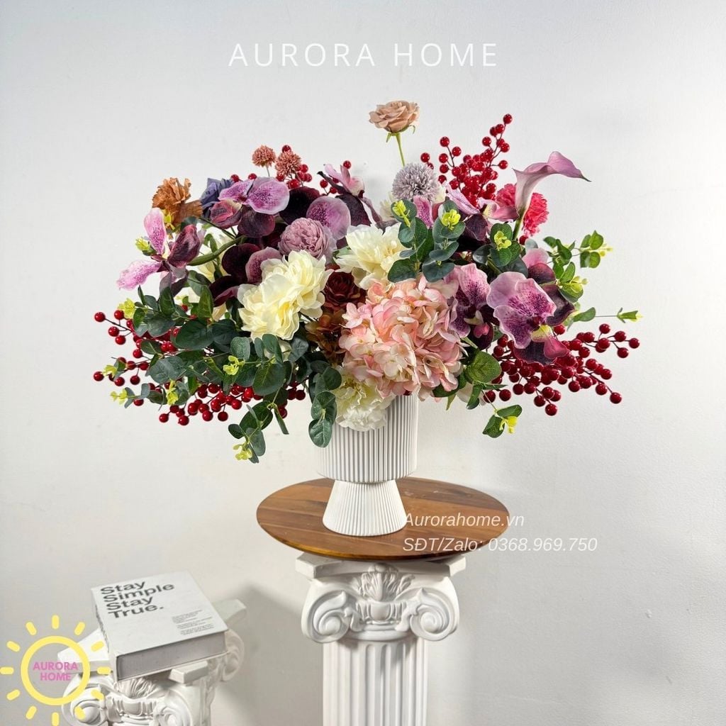 Bình hoa lụa để bàn Homenio Homenio
