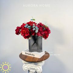 Bình hoa lụa để bàn Red Luxury Flowers