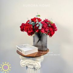 Bình hoa lụa để bàn Red Luxury Flowers