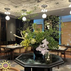 Bình hoa giả lớn trang trí đại sảnh Thiên Nhiên Xanh Mát 02