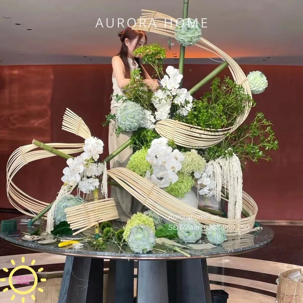 Bình hoa giả set trang trí đại sảnh Mẫu 01