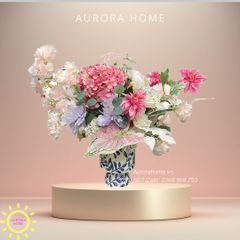 Bình hoa lụa nghệ thuật Spring Garden 02