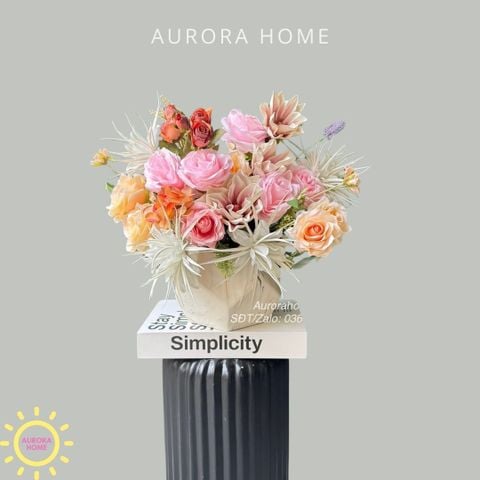 Bình hoa lụa cao cấp Vina Xina xinh xắn