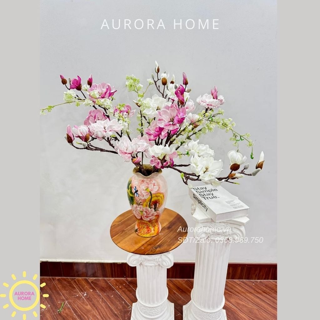 Bình hoa giả hoa mộc lan cao cấp Liễu An Yên