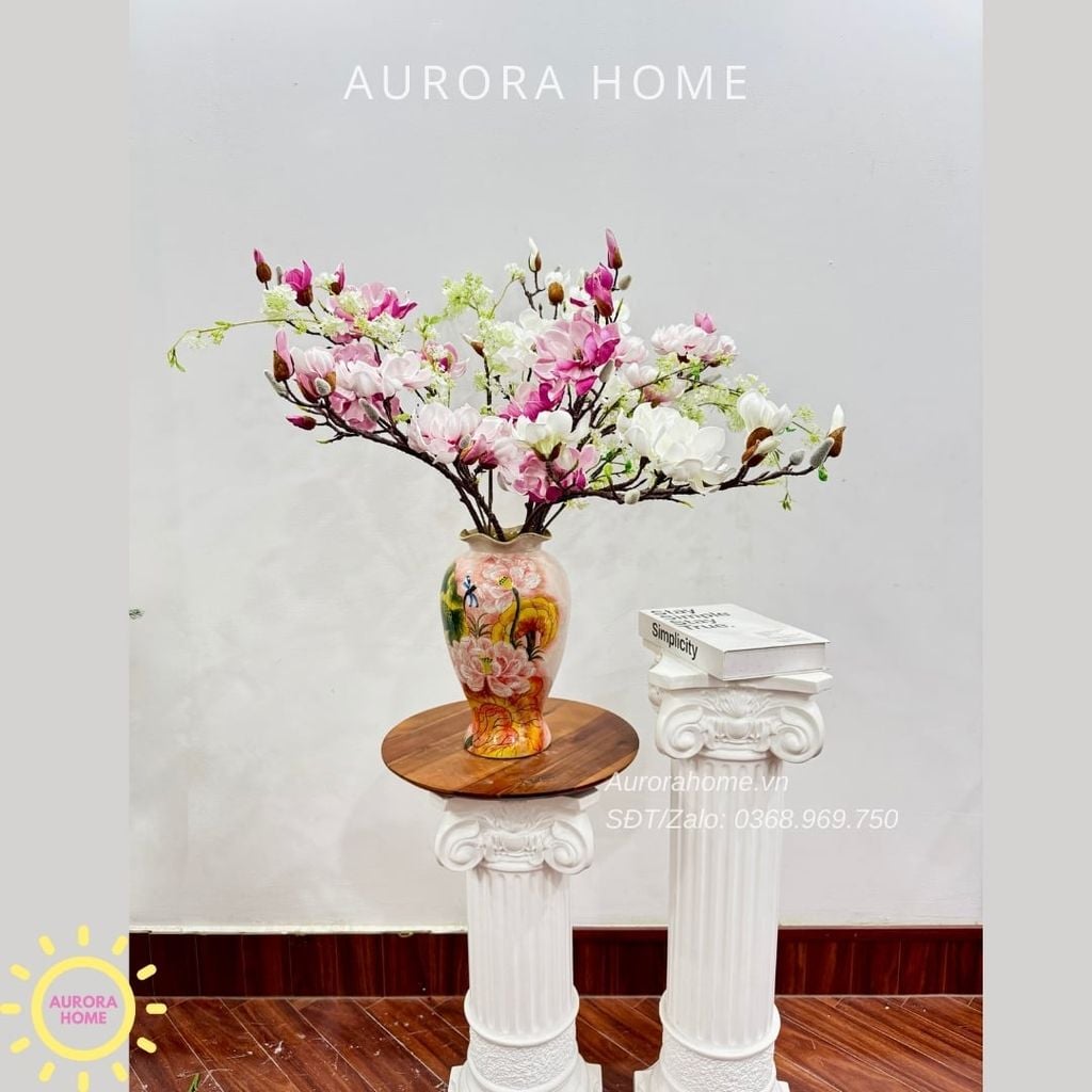 Bình hoa giả hoa mộc lan cao cấp Liễu An Yên