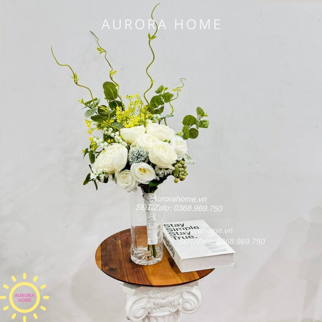 Bình hoa lụa để bàn Mikina xinh xắn