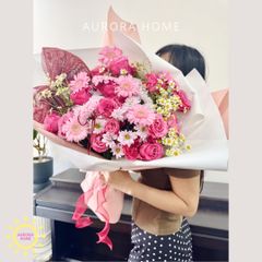 Bó hoa tươi tông hồng Sweet Candy