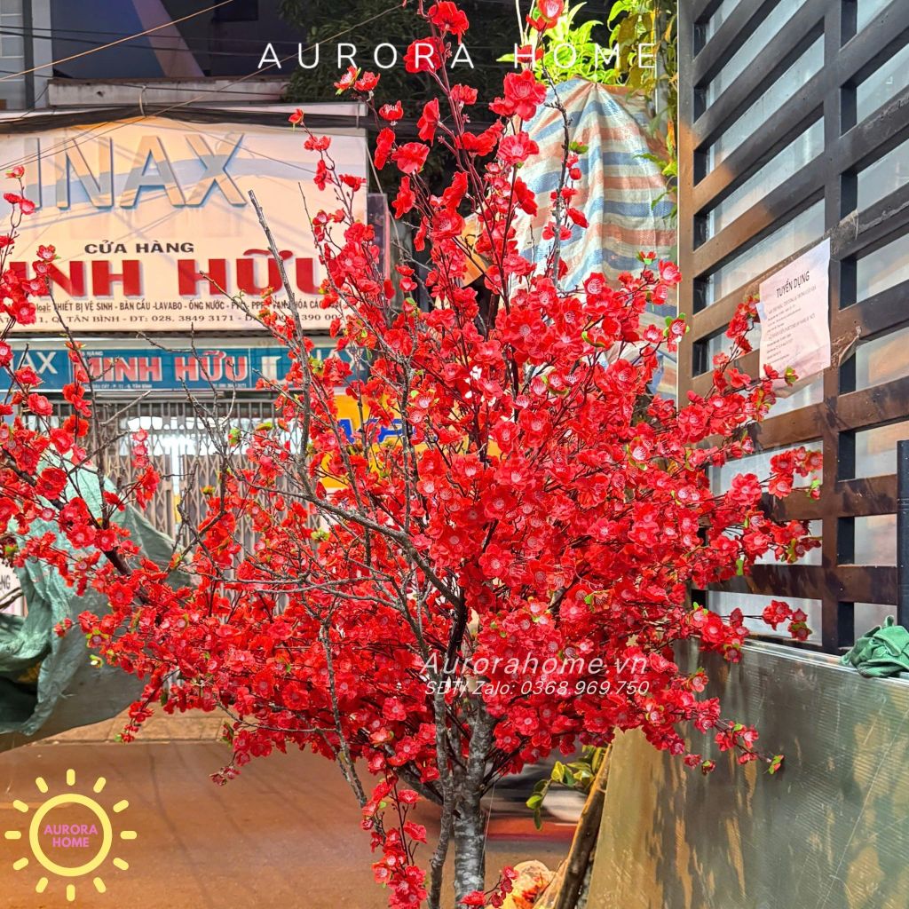 Cây hoa đào đỏ cao cấp (Thiết kế theo yêu cầu)