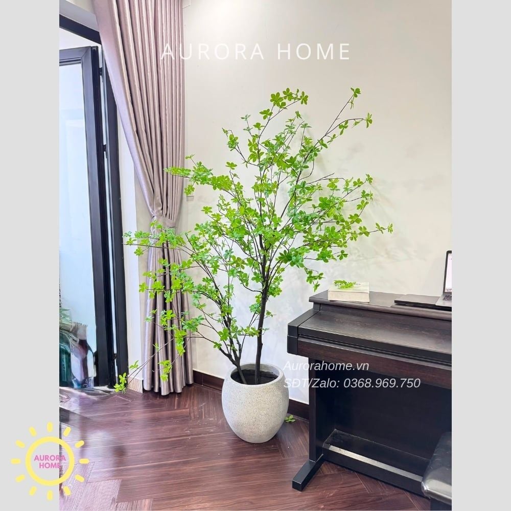 Cây giả Premium Cây Thạch Nam hai nhánh cao 2m