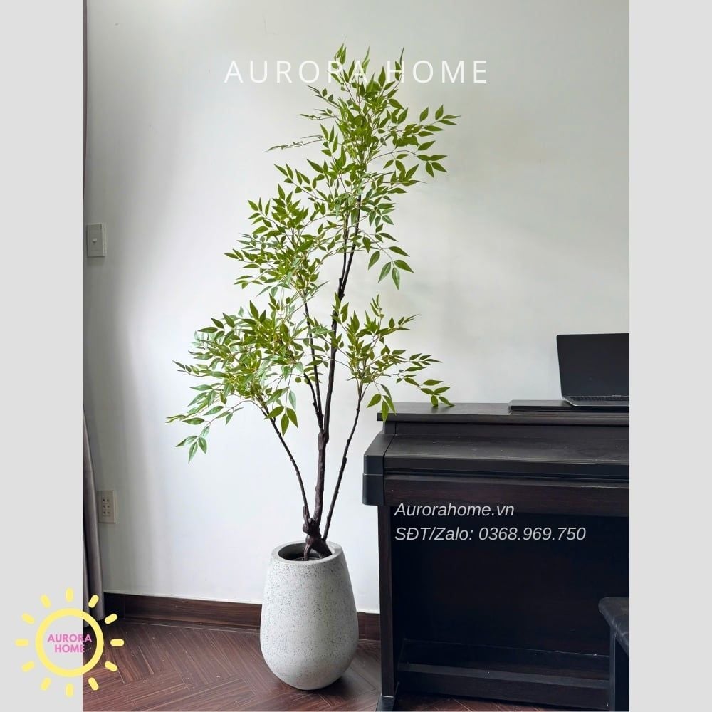 Cây giả Premium Cây Nam Thiên Trúc Xanh