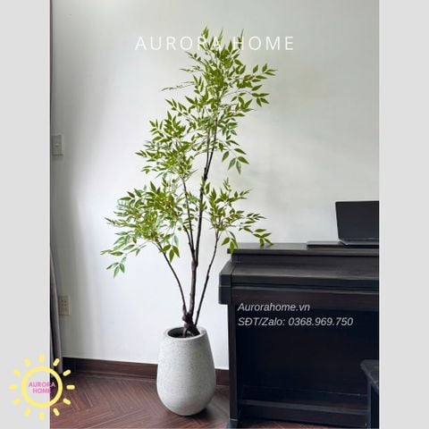 Cây giả Premium Cây Nam Thiên Trúc Xanh
