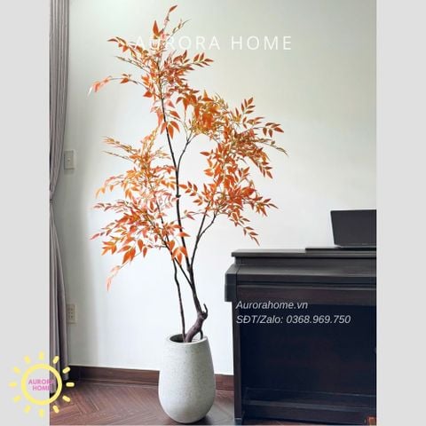 Cây giả Premium Cây Nam Thiên Trúc Đỏ