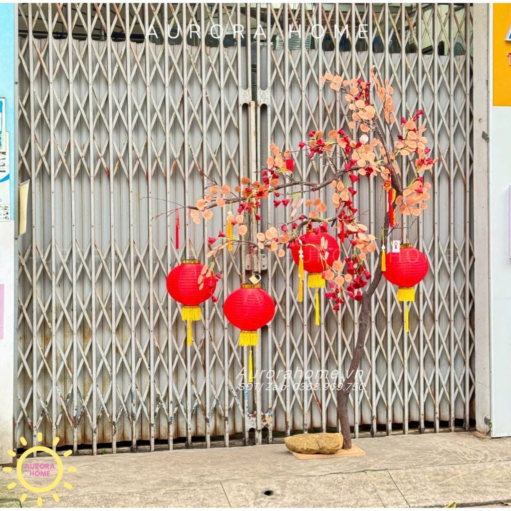 Cây lồng đèn trang trí Tết cổ truyền (Thiết kế theo yêu cầu)