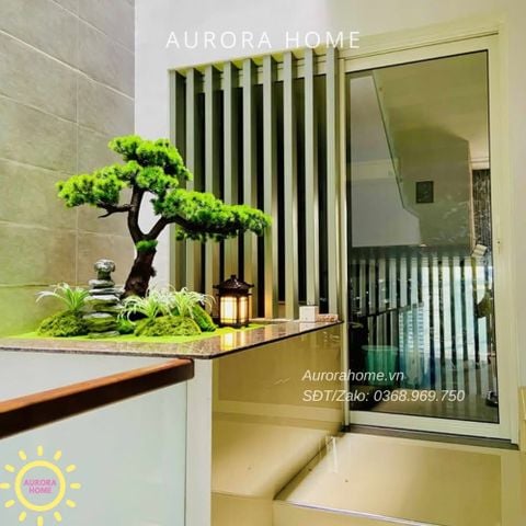 Tiểu cảnh cây tùng bonsai giả phong cách thiền Nhật (Mẫu 17)