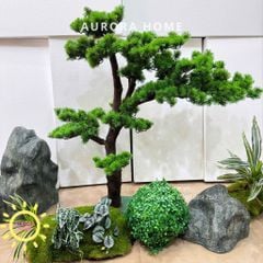 Tiểu cảnh cây tùng bonsai giả (Mẫu 26)