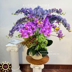 Chậu hoa lan hồ điệp giả cao cấp Xiua Xima (4 mặt)