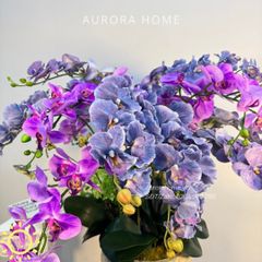 Chậu hoa lan hồ điệp giả cao cấp Xiua Xima (4 mặt)