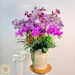 Chậu hoa lan hồ điệp giả cao cấp Tình Ca