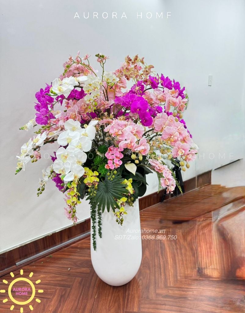 Chậu hoa lan hồ điệp Phi Yến cao cấp (cao 160cm phối 4 mặt)