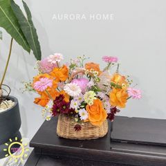Giỏ hoa tươi Color Pop sắc hồng cam tươi tắn