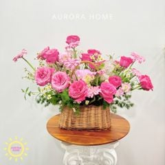 Giỏ hoa tươi Love Spring sắc hồng tươi tắn